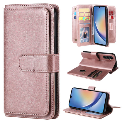 KT Multi-functional Series-1 for Samsung Galaxy A34 5G Leather Cover 10 Card Slots Stand Wallet Phone Flip Case