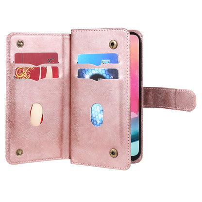 KT Multi-functional Series-1 for Samsung Galaxy A34 5G Leather Cover 10 Card Slots Stand Wallet Phone Flip Case