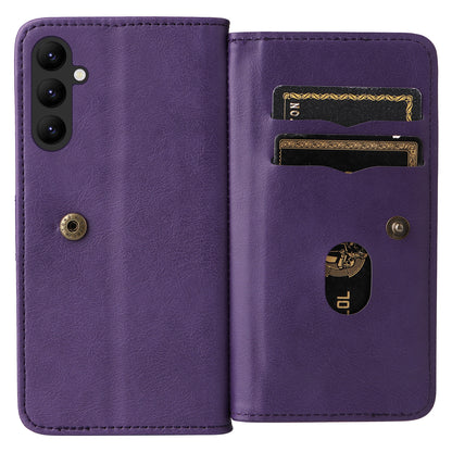 KT Multi-functional Series-1 for Samsung Galaxy A34 5G Leather Cover 10 Card Slots Stand Wallet Phone Flip Case