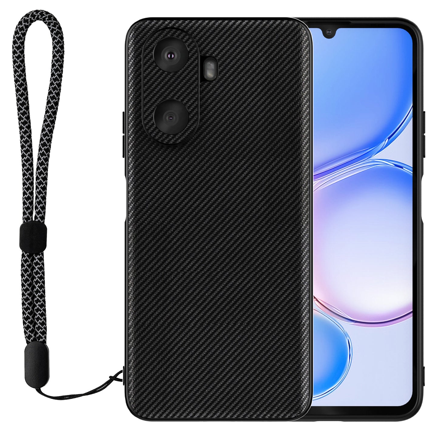 VILI TC Series for Huawei Enjoy 60 Textured Phone Case Anti-drop PU Leather Coated TPU Phone Cover
