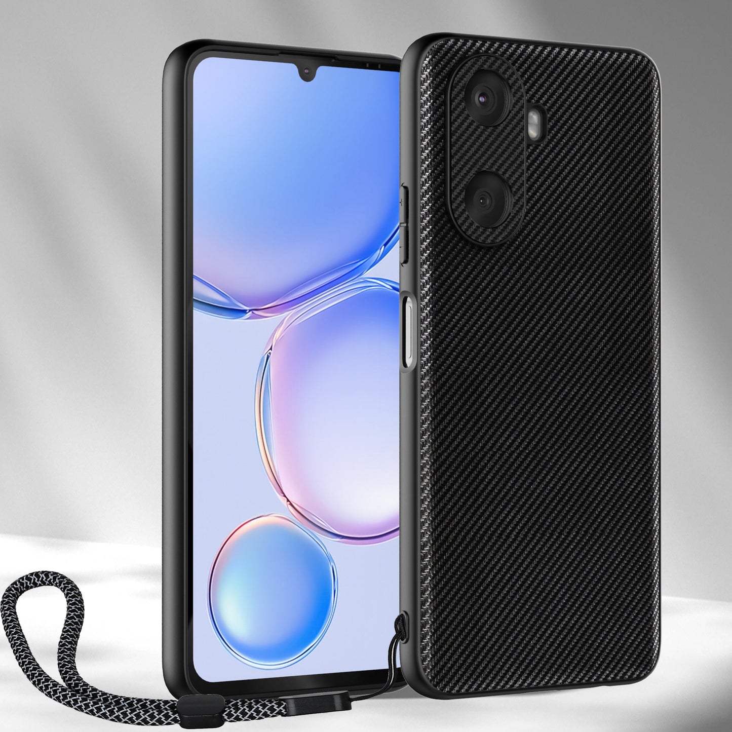 VILI TC Series for Huawei Enjoy 60 Textured Phone Case Anti-drop PU Leather Coated TPU Phone Cover