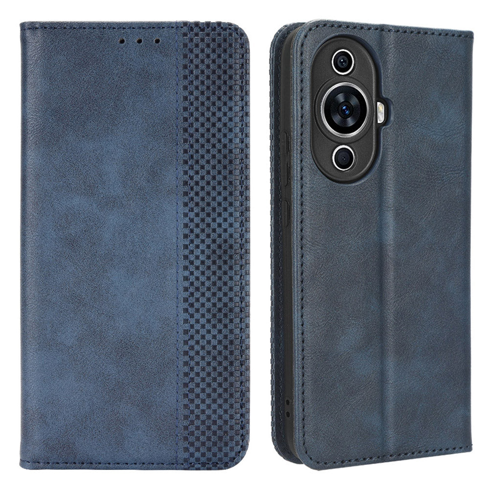 For Huawei nova 11 Stand Wallet Cell Phone Case Anti-Scratch Magnetic Retro PU Leather Cover