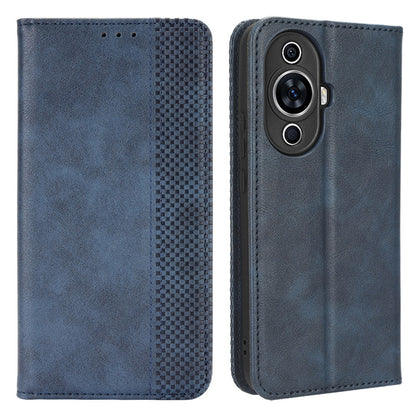 For Huawei nova 11 Stand Wallet Cell Phone Case Anti-Scratch Magnetic Retro PU Leather Cover