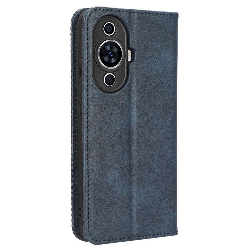 For Huawei nova 11 Stand Wallet Cell Phone Case Anti-Scratch Magnetic Retro PU Leather Cover