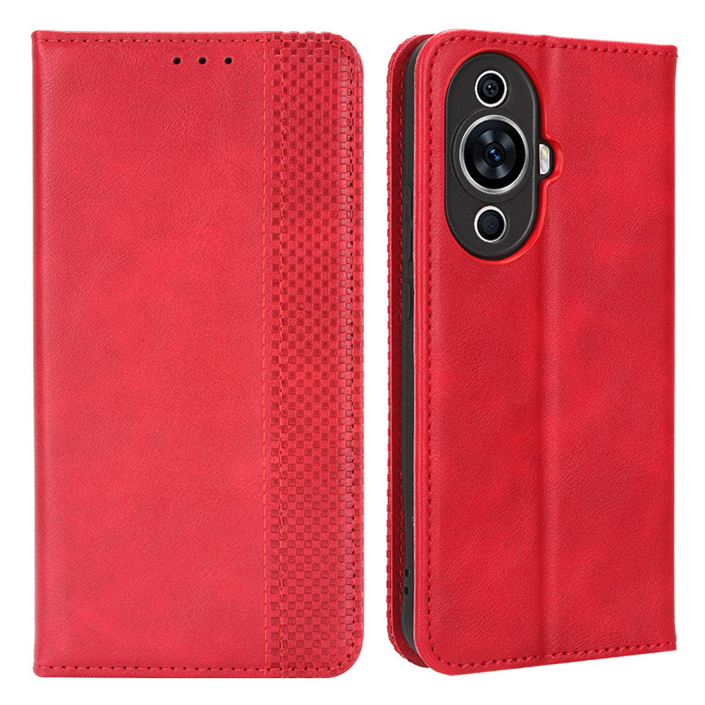 For Huawei nova 11 Stand Wallet Cell Phone Case Anti-Scratch Magnetic Retro PU Leather Cover