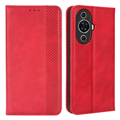 For Huawei nova 11 Stand Wallet Cell Phone Case Anti-Scratch Magnetic Retro PU Leather Cover