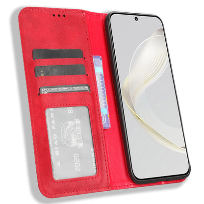 For Huawei nova 11 Stand Wallet Cell Phone Case Anti-Scratch Magnetic Retro PU Leather Cover