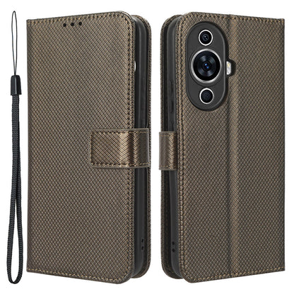 For Huawei nova 11 Wallet Phone Case PU Leather Diamond Texture Stand Cell Phone Cover