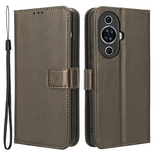 For Huawei nova 11 Wallet Phone Case PU Leather Diamond Texture Stand Cell Phone Cover