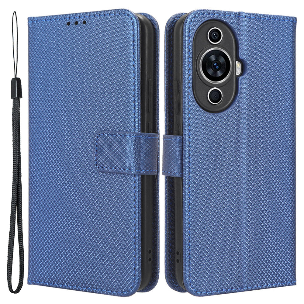 For Huawei nova 11 Wallet Phone Case PU Leather Diamond Texture Stand Cell Phone Cover