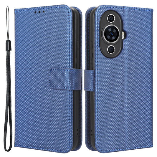 For Huawei nova 11 Wallet Phone Case PU Leather Diamond Texture Stand Cell Phone Cover