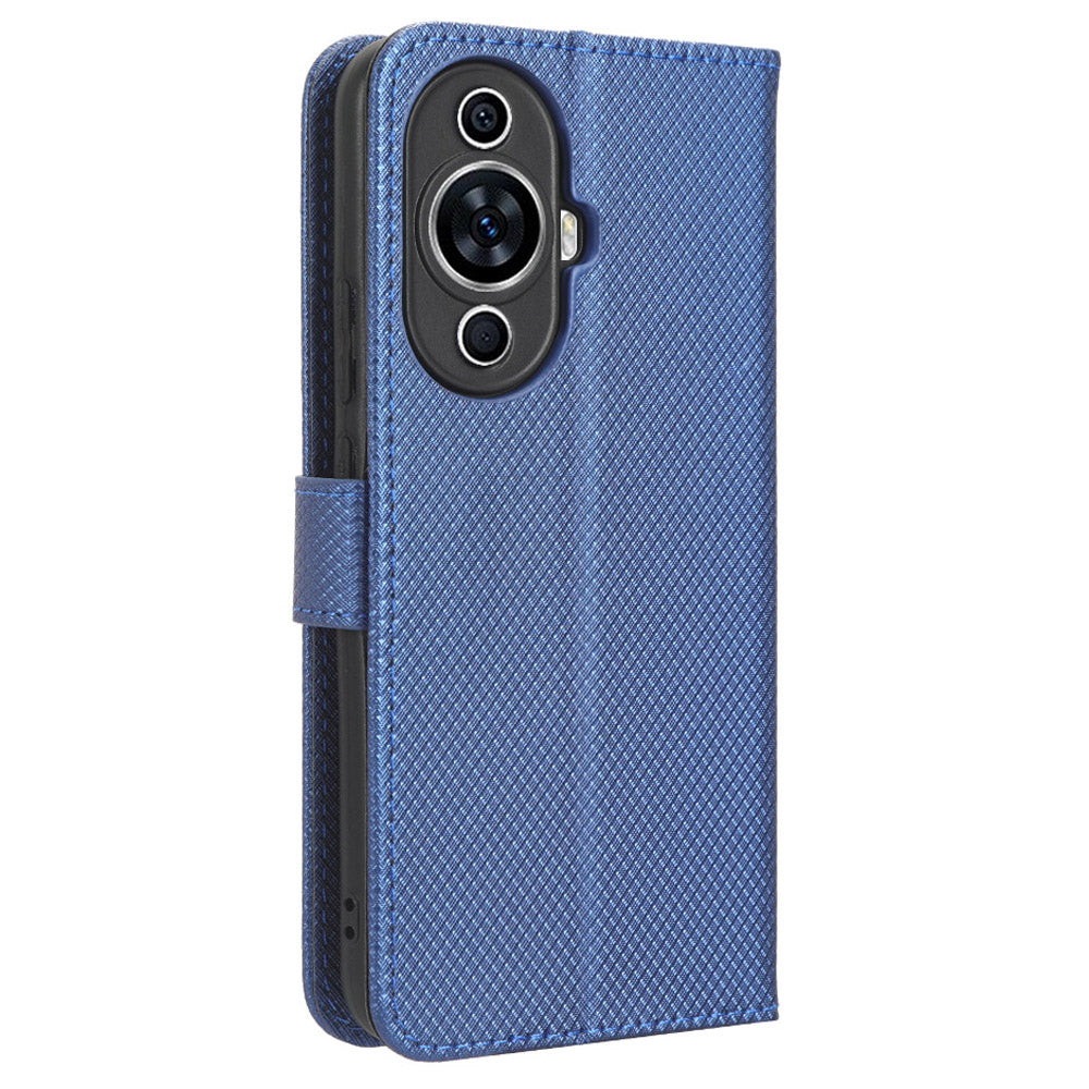 For Huawei nova 11 Wallet Phone Case PU Leather Diamond Texture Stand Cell Phone Cover