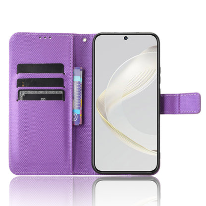 For Huawei nova 11 Wallet Phone Case PU Leather Diamond Texture Stand Cell Phone Cover
