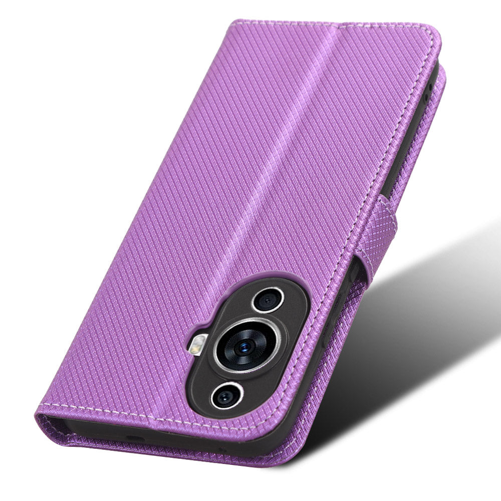 For Huawei nova 11 Wallet Phone Case PU Leather Diamond Texture Stand Cell Phone Cover