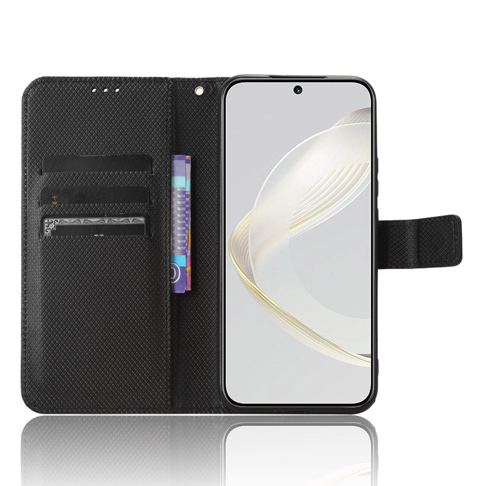 For Huawei nova 11 Wallet Phone Case PU Leather Diamond Texture Stand Cell Phone Cover