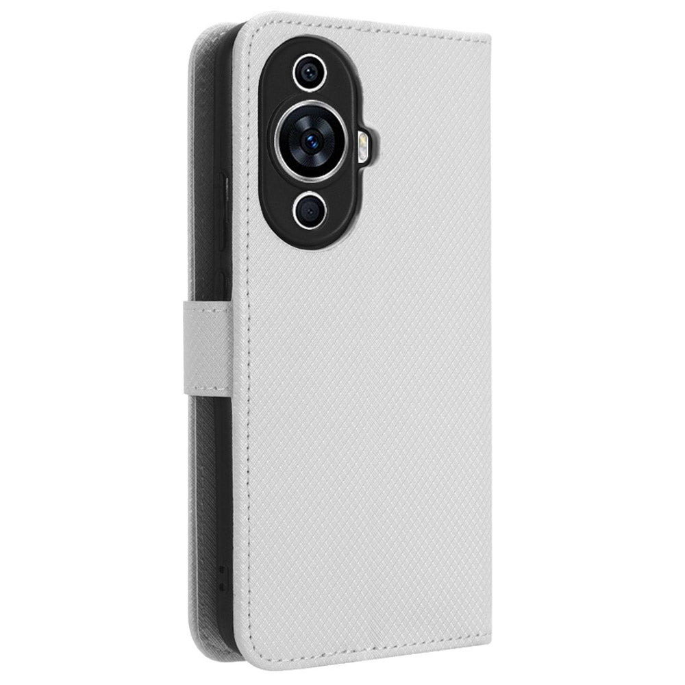 For Huawei nova 11 Wallet Phone Case PU Leather Diamond Texture Stand Cell Phone Cover
