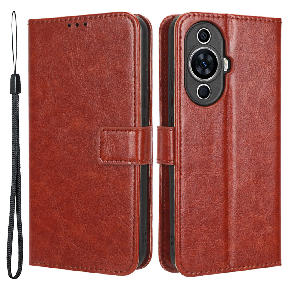 For Huawei nova 11 Wallet Phone Case PU Leather+TPU Crazy Horse Texture Phone Cover with Stand Function
