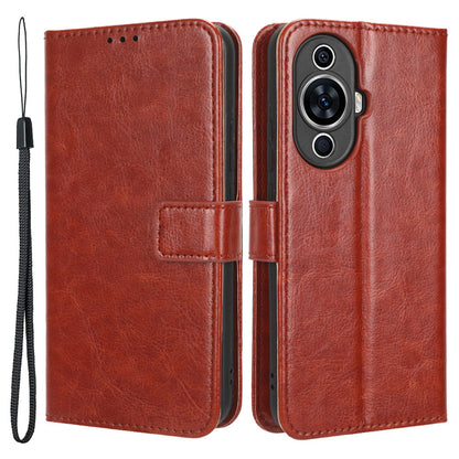 For Huawei nova 11 Wallet Phone Case PU Leather+TPU Crazy Horse Texture Phone Cover with Stand Function