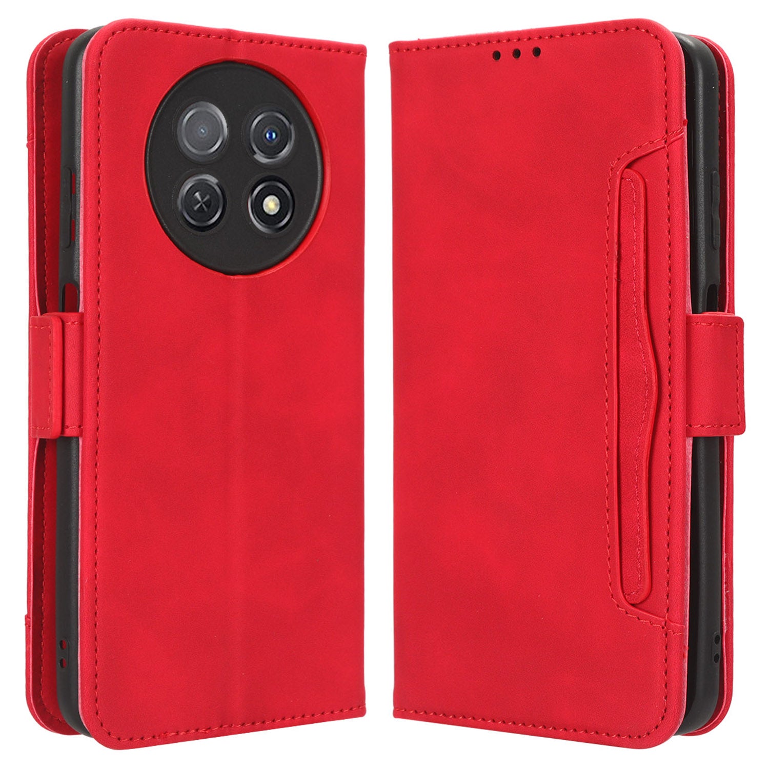 For Huawei nova Y91 4G / Enjoy 60X Multiple Card Slots Phone Cover Wallet PU Leather Phone Stand Case