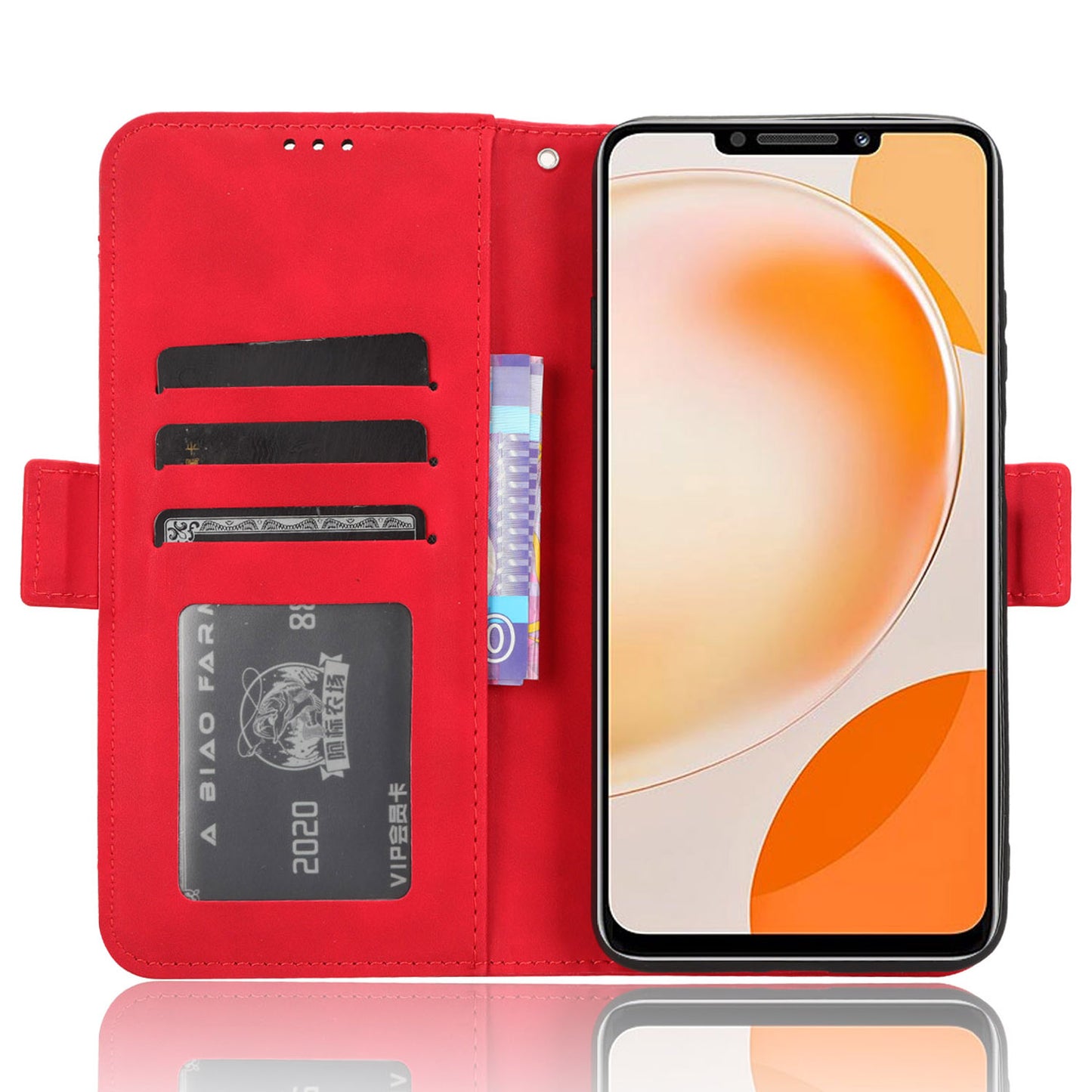 For Huawei nova Y91 4G / Enjoy 60X Multiple Card Slots Phone Cover Wallet PU Leather Phone Stand Case