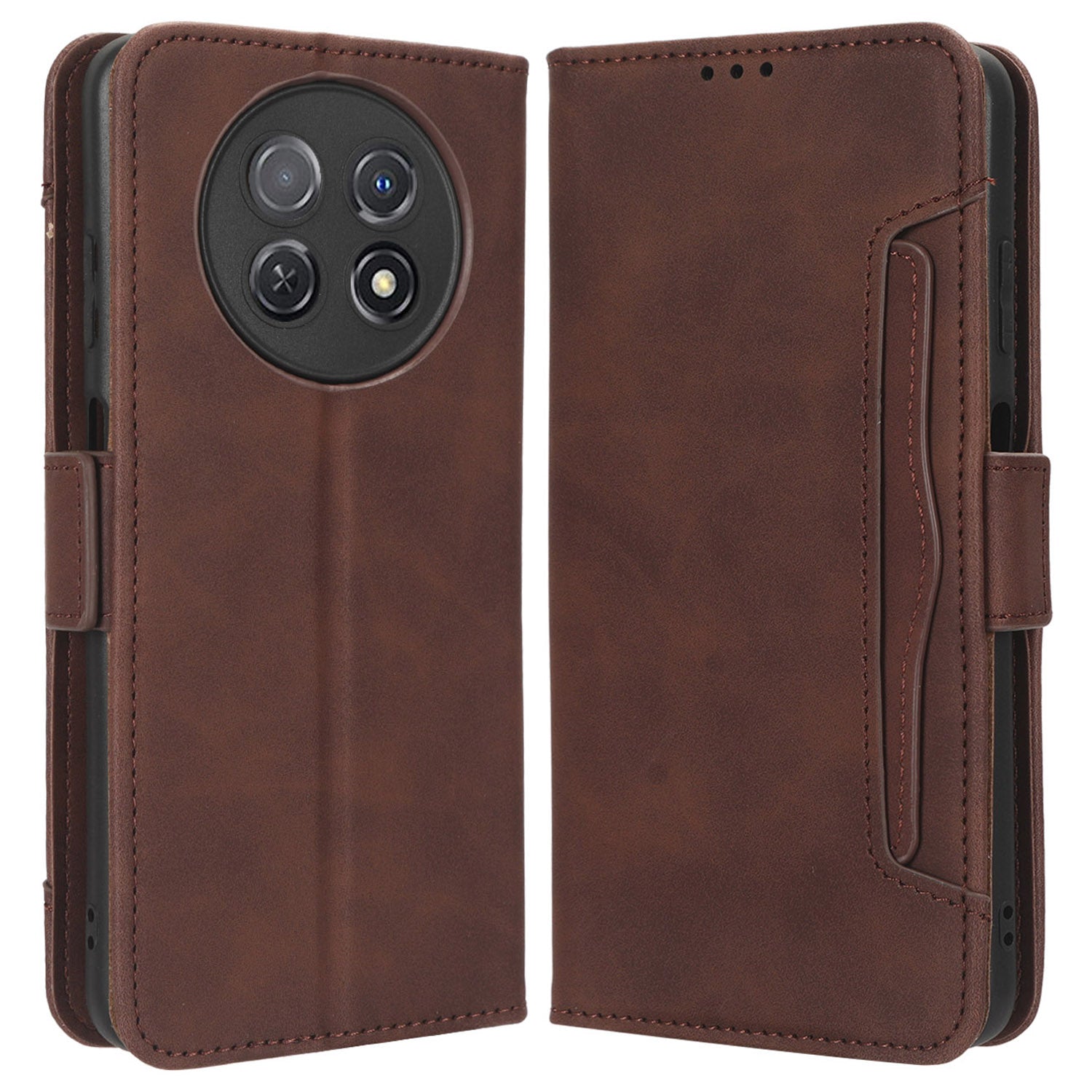 For Huawei nova Y91 4G / Enjoy 60X Multiple Card Slots Phone Cover Wallet PU Leather Phone Stand Case