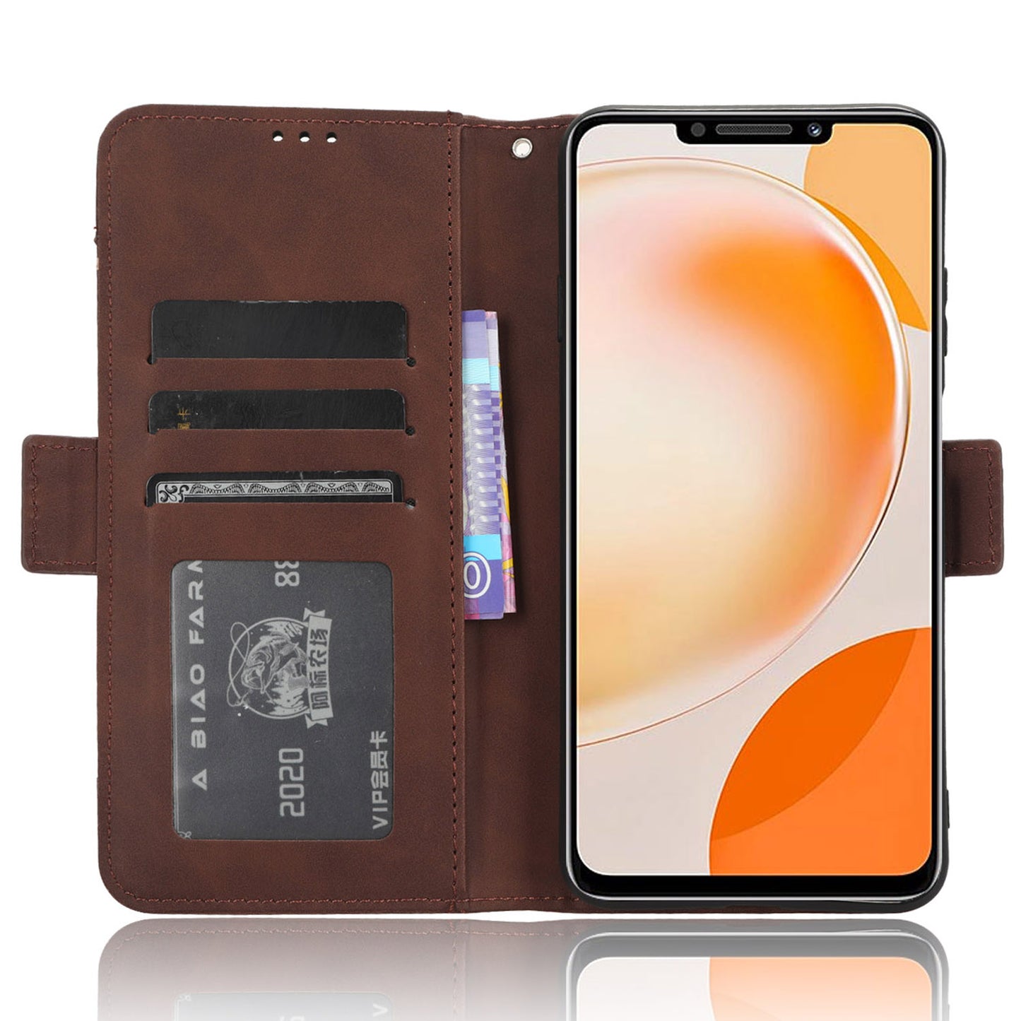 For Huawei nova Y91 4G / Enjoy 60X Multiple Card Slots Phone Cover Wallet PU Leather Phone Stand Case