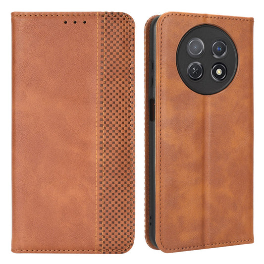For Huawei nova Y91 4G / Enjoy 60X Dustproof PU Leather Phone Cover Stand Retro Wallet Flip Cell Phone Case