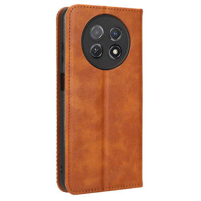 For Huawei nova Y91 4G / Enjoy 60X Dustproof PU Leather Phone Cover Stand Retro Wallet Flip Cell Phone Case