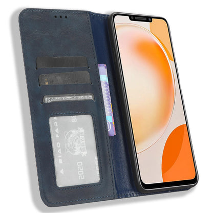 For Huawei nova Y91 4G / Enjoy 60X Dustproof PU Leather Phone Cover Stand Retro Wallet Flip Cell Phone Case