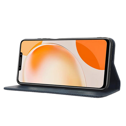 For Huawei nova Y91 4G / Enjoy 60X Dustproof PU Leather Phone Cover Stand Retro Wallet Flip Cell Phone Case