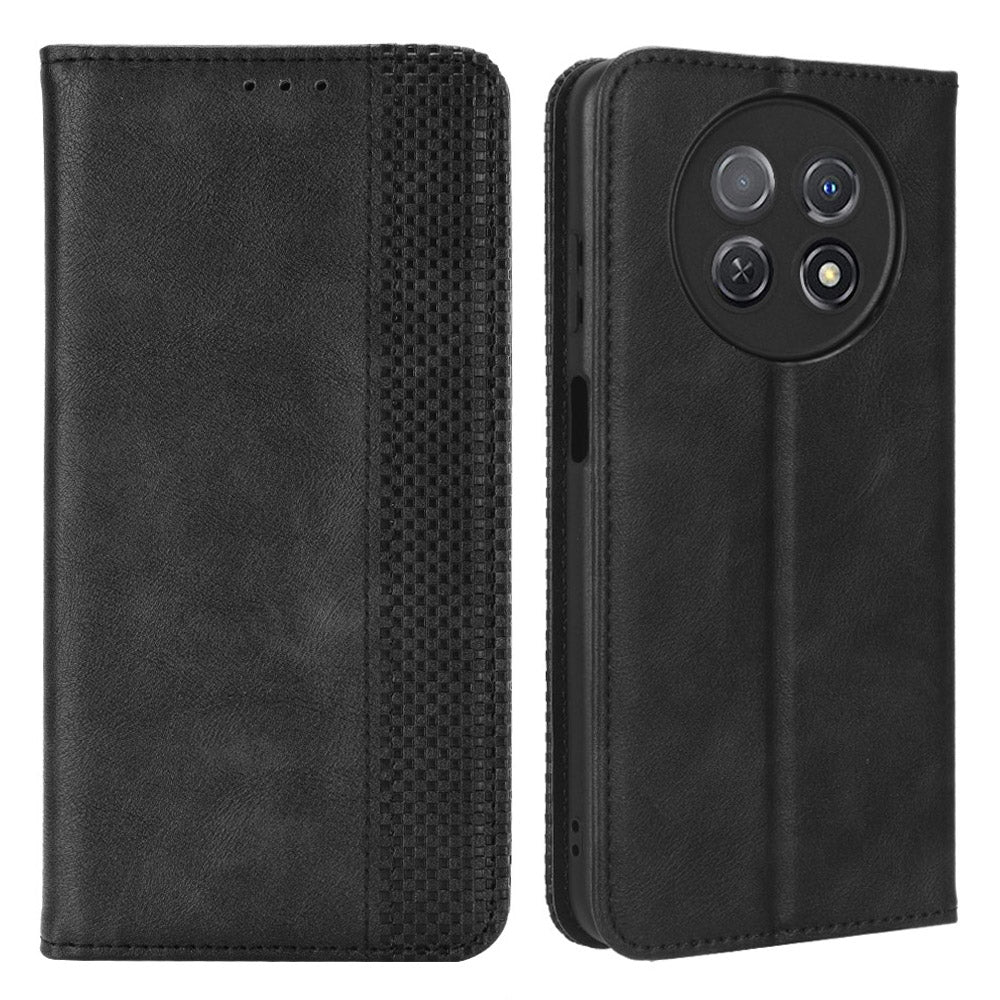 For Huawei nova Y91 4G / Enjoy 60X Dustproof PU Leather Phone Cover Stand Retro Wallet Flip Cell Phone Case