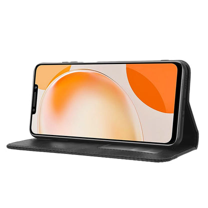 For Huawei nova Y91 4G / Enjoy 60X Dustproof PU Leather Phone Cover Stand Retro Wallet Flip Cell Phone Case