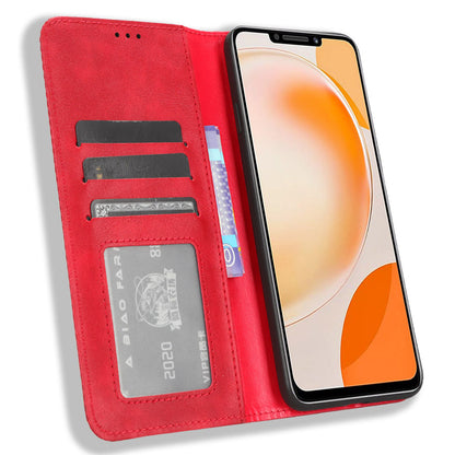 For Huawei nova Y91 4G / Enjoy 60X Dustproof PU Leather Phone Cover Stand Retro Wallet Flip Cell Phone Case