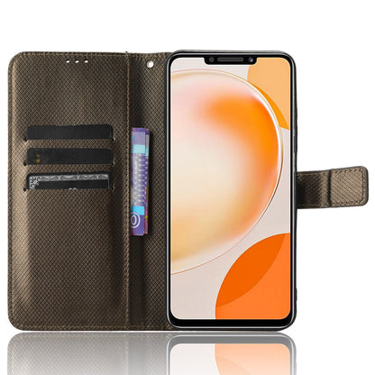 For Huawei nova Y91 4G / Enjoy 60X Wallet Phone Case PU Leather Diamond Texture Phone Stand Cover