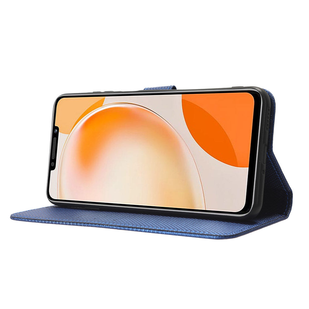 For Huawei nova Y91 4G / Enjoy 60X Wallet Phone Case PU Leather Diamond Texture Phone Stand Cover