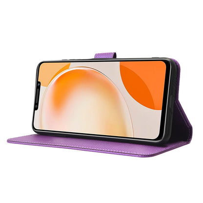 For Huawei nova Y91 4G / Enjoy 60X Wallet Phone Case PU Leather Diamond Texture Phone Stand Cover