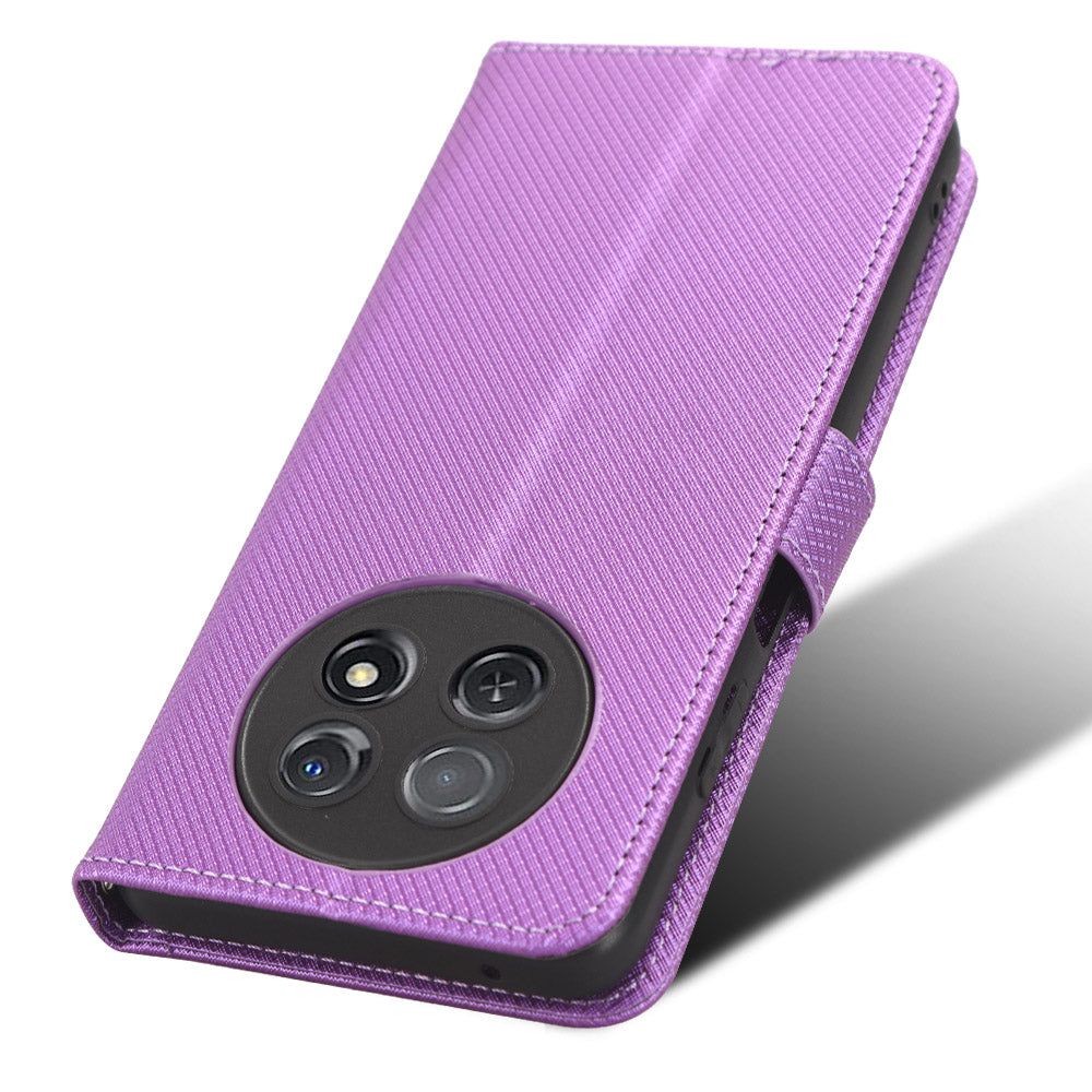 For Huawei nova Y91 4G / Enjoy 60X Wallet Phone Case PU Leather Diamond Texture Phone Stand Cover