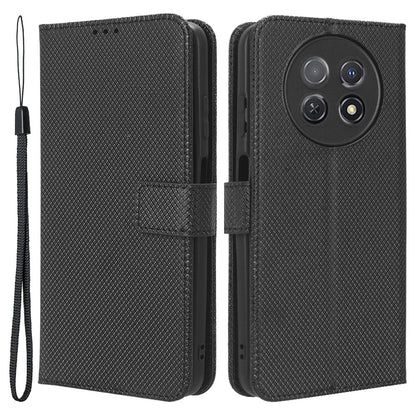 For Huawei nova Y91 4G / Enjoy 60X Wallet Phone Case PU Leather Diamond Texture Phone Stand Cover