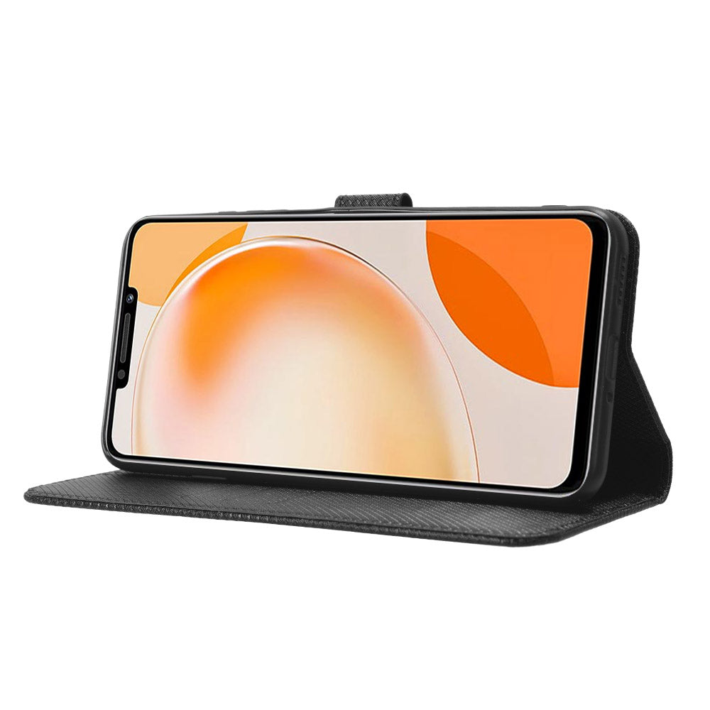 For Huawei nova Y91 4G / Enjoy 60X Wallet Phone Case PU Leather Diamond Texture Phone Stand Cover