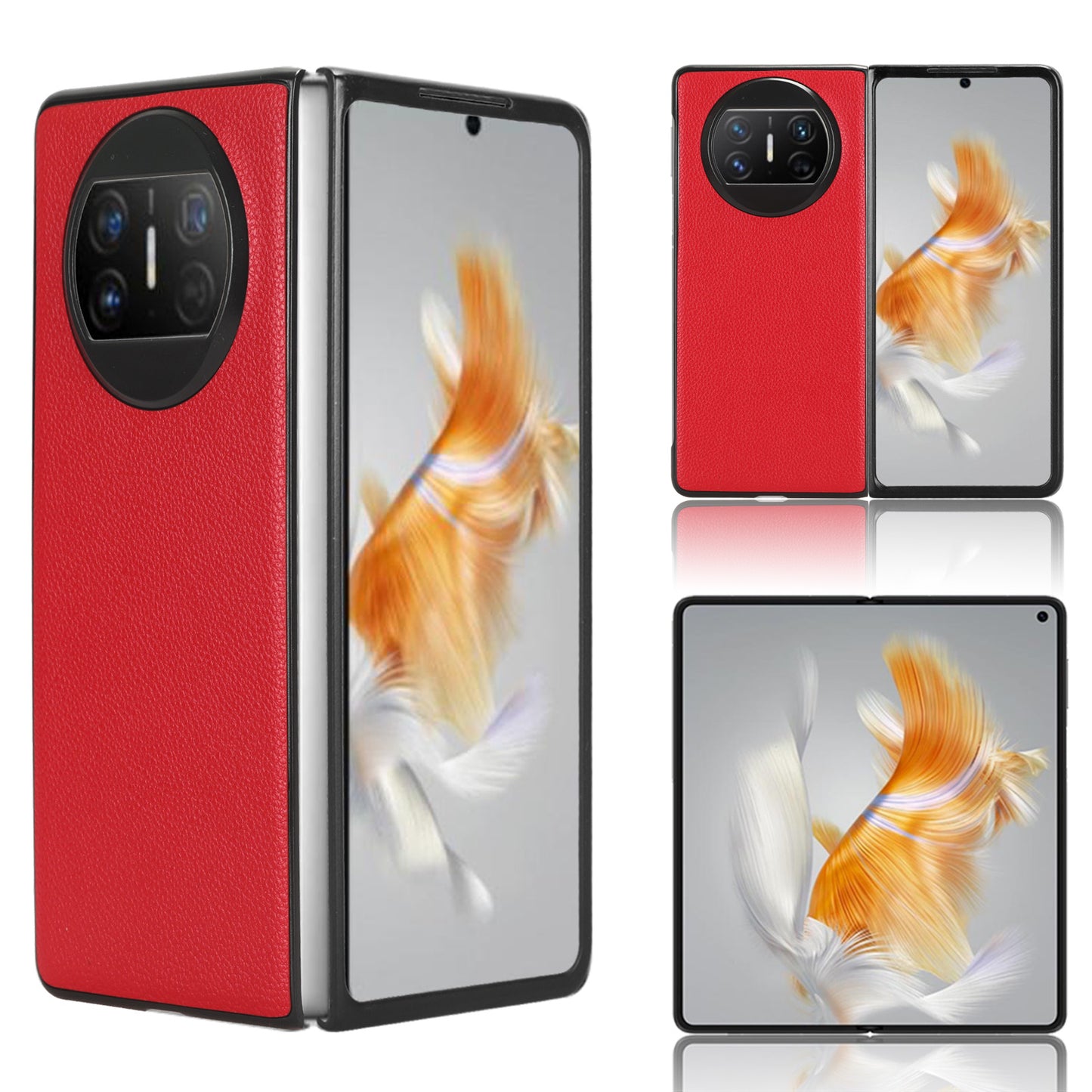 For Huawei Mate X3 5G Phone Case Litchi Texture PU Leather Coated Protective Phone Cover