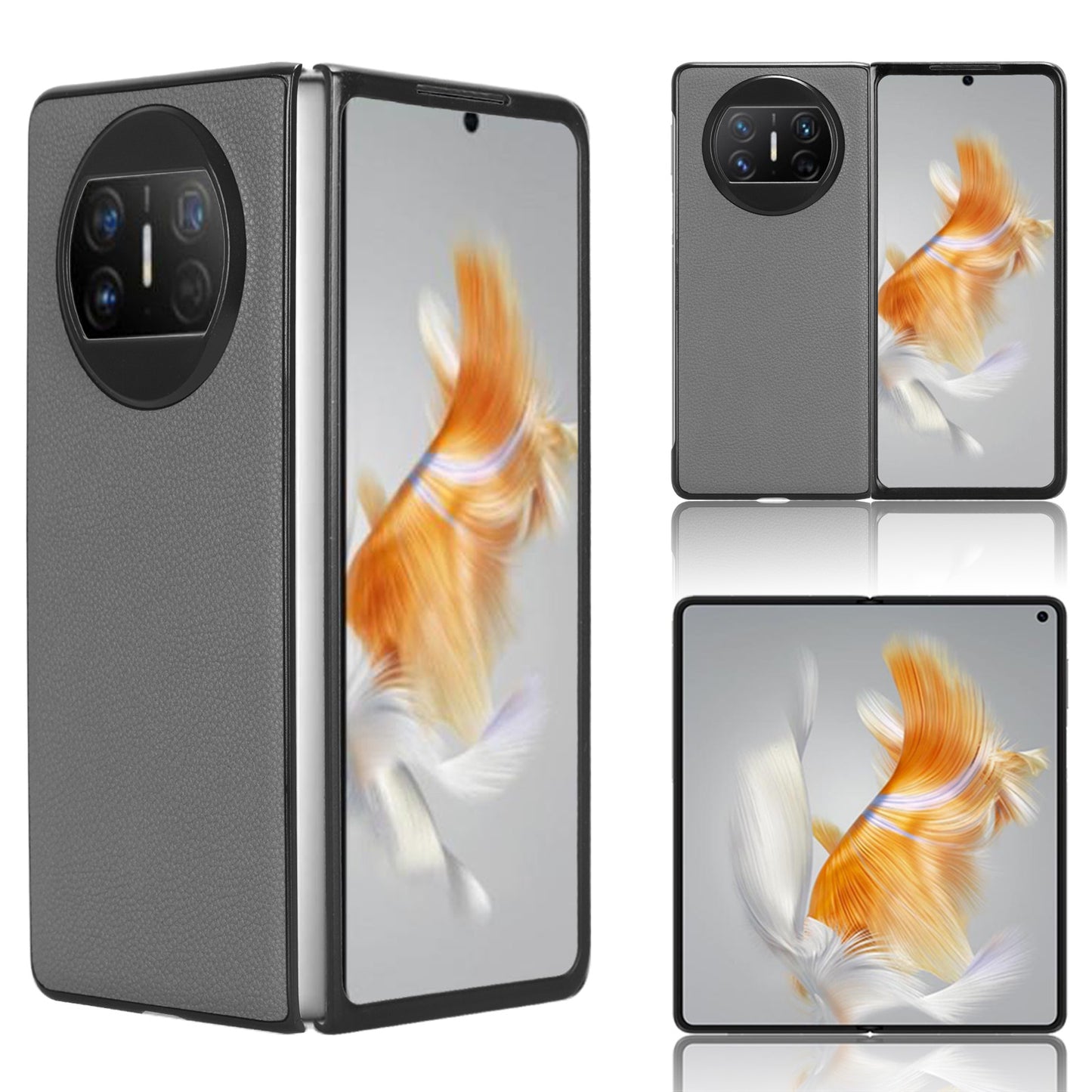 For Huawei Mate X3 5G Phone Case Litchi Texture PU Leather Coated Protective Phone Cover