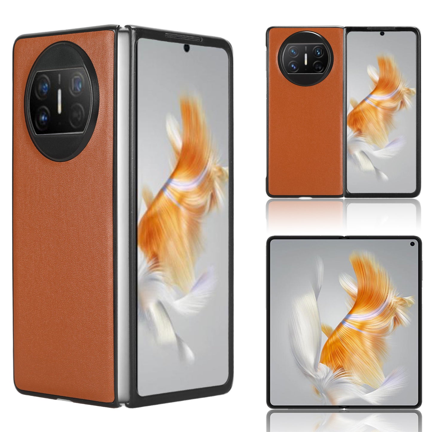 For Huawei Mate X3 5G PU Leather Coated PC Phone Case Drop-proof Smartphone Cover