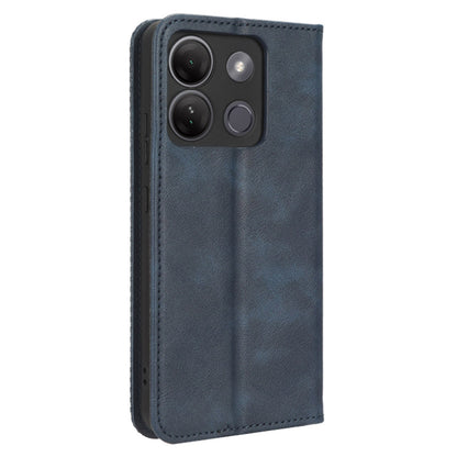For Infinix Smart 7 Plus Anti-dust Phone Cover PU Leather Stand Wallet Retro Magnetic Closure Mobile Phone Case