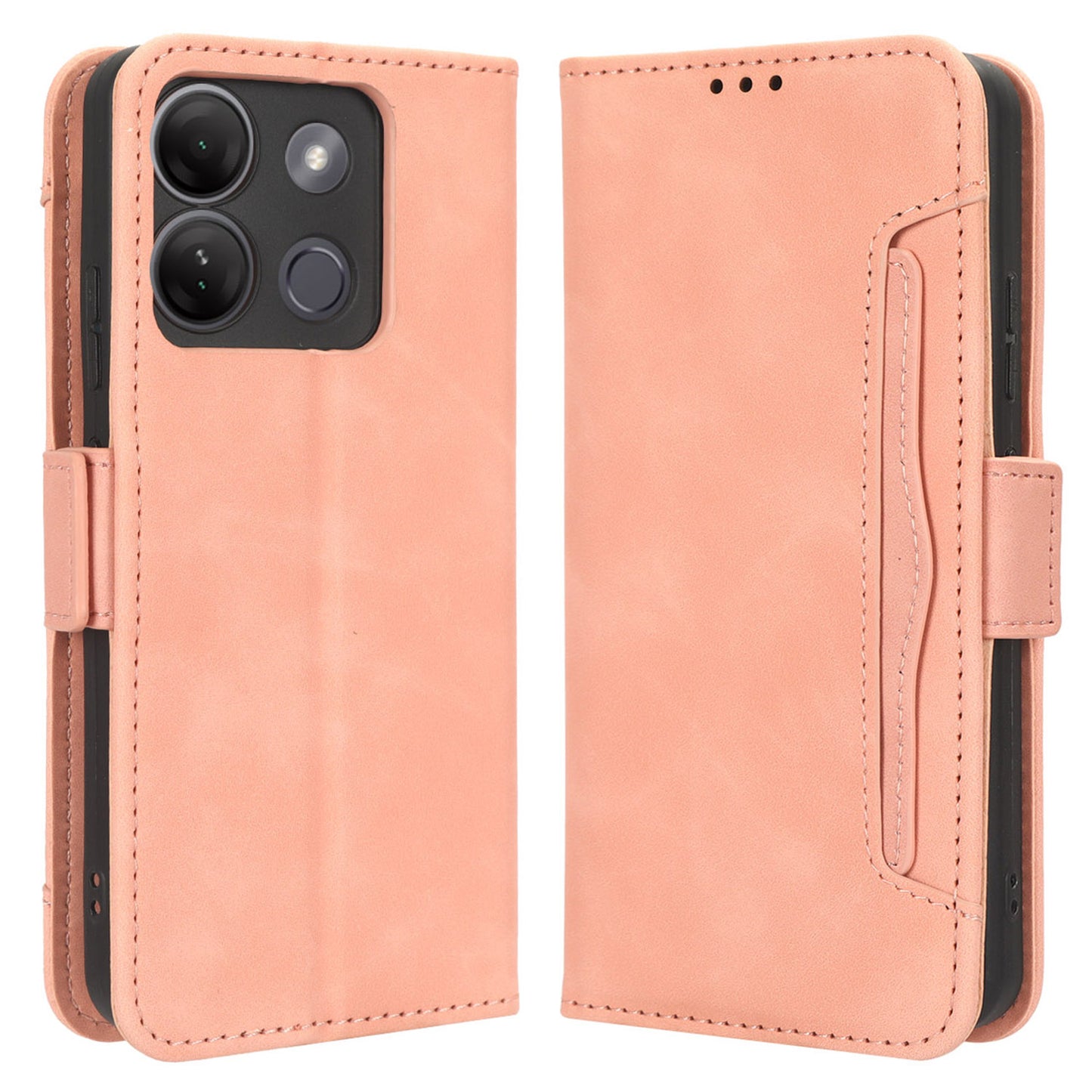 For Infinix Smart 7 Plus / Smart 7 (India) 4G Phone Wallet Case Multiple Card Slots PU Leather Stand Phone Cover