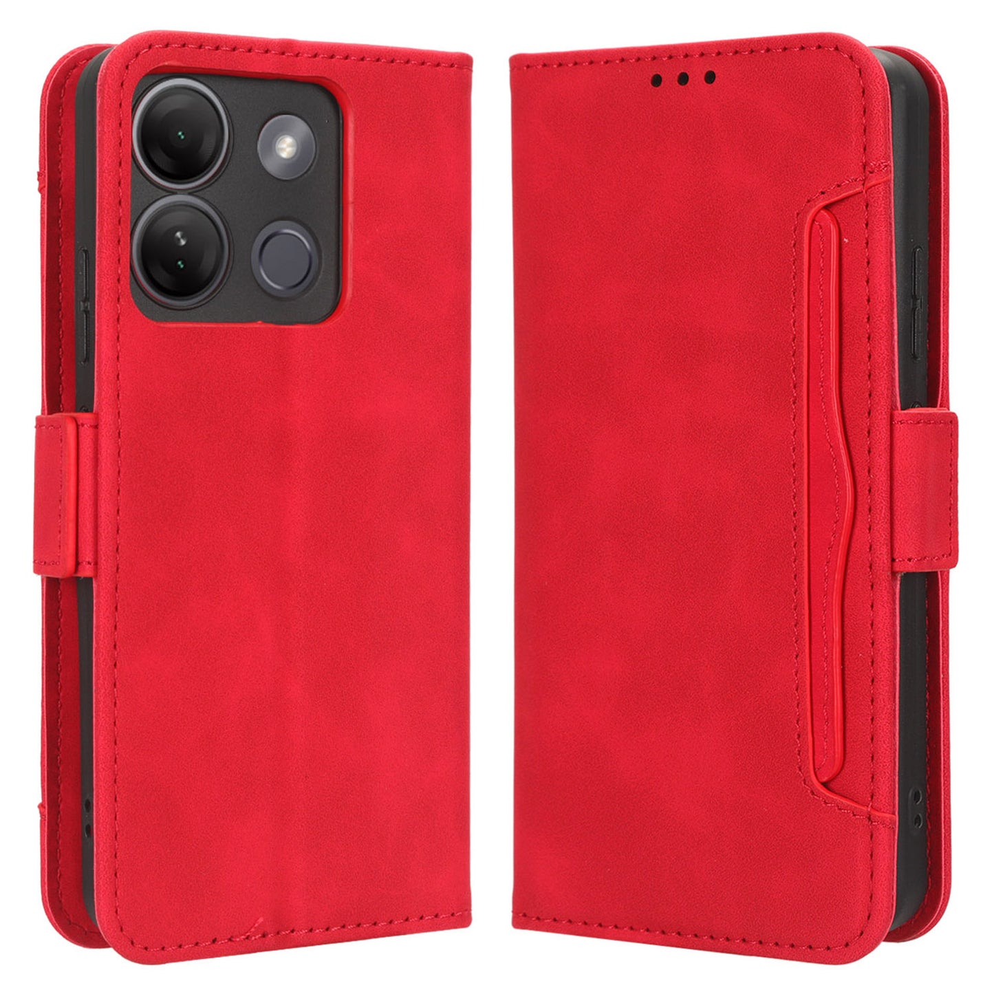 For Infinix Smart 7 Plus / Smart 7 (India) 4G Phone Wallet Case Multiple Card Slots PU Leather Stand Phone Cover