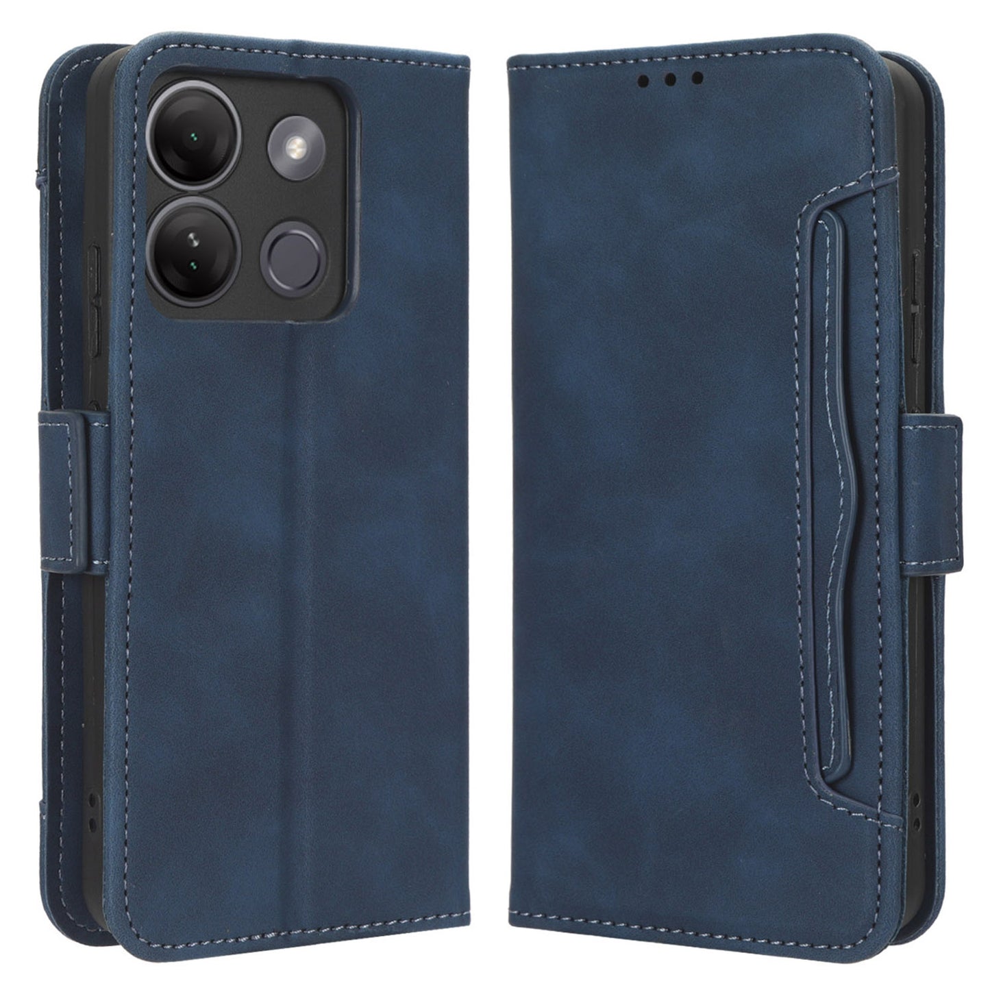 For Infinix Smart 7 Plus / Smart 7 (India) 4G Phone Wallet Case Multiple Card Slots PU Leather Stand Phone Cover