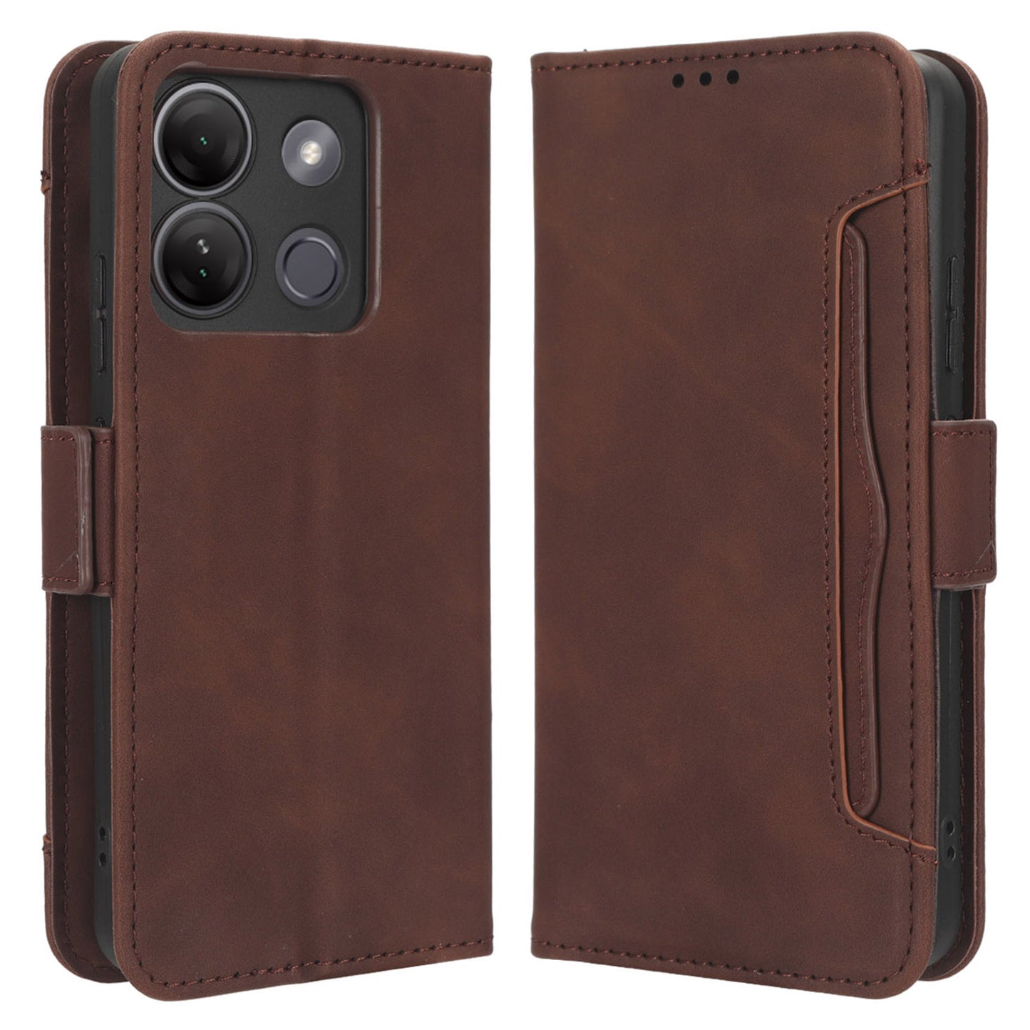 For Infinix Smart 7 Plus / Smart 7 (India) 4G Phone Wallet Case Multiple Card Slots PU Leather Stand Phone Cover