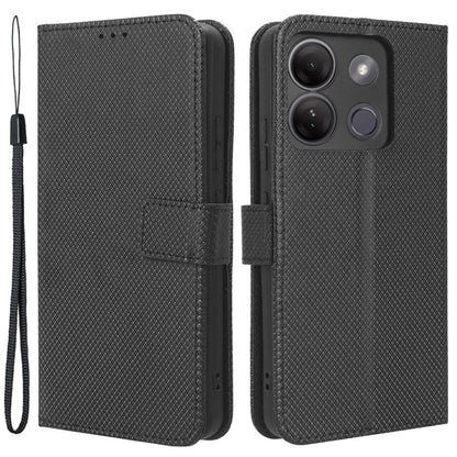 For Infinix Smart 7 Plus Diamond Texture Phone Case PU Leather Stand Wallet Phone Cover