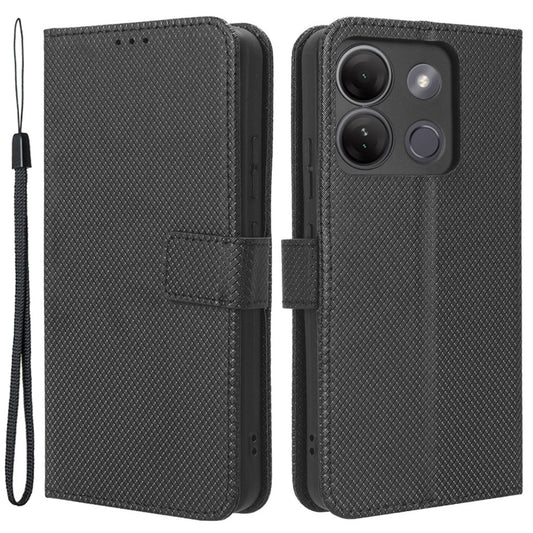 For Infinix Smart 7 Plus Diamond Texture Phone Case PU Leather Stand Wallet Phone Cover