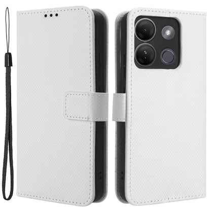 For Infinix Smart 7 Plus Diamond Texture Phone Case PU Leather Stand Wallet Phone Cover